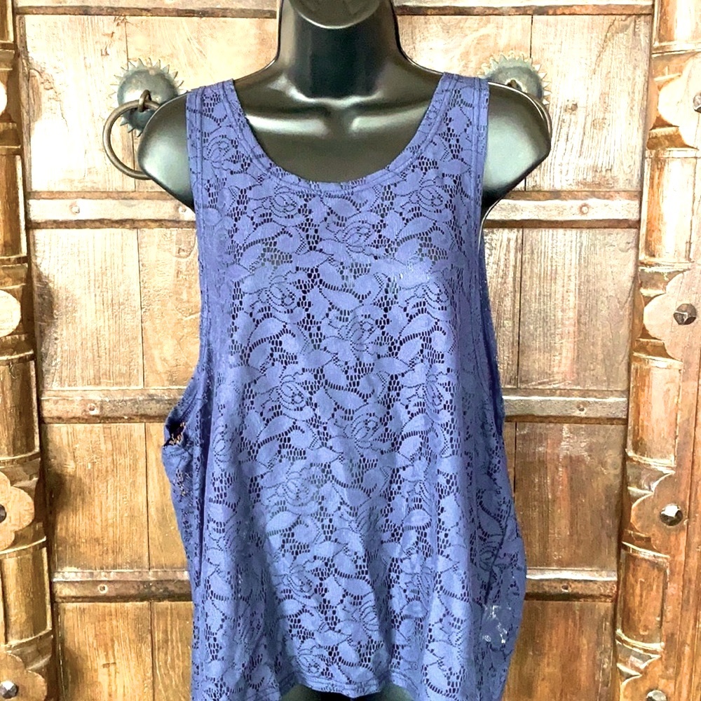 Volcom NWT Hearts Strayed Lace Top Blue Size XL